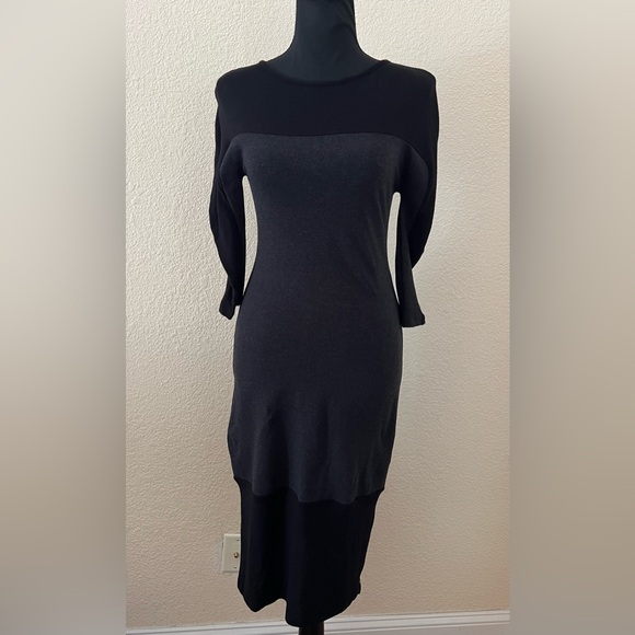 Ioanna Kourbela Black & Gray Bodycon Midi Dress Small - Picture 1 of 16